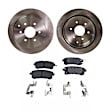 2-Wheel Set Rear Brake Disc and Pad Kit, Plain Surface 6 Lugs 350.01 mm Ceramic Pro-Line Series, Includes (1) Brake Pad Set and (2) Brake Disc