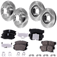 4-Wheel Set Front and Rear Brake Disc and Pad Kit, Plain Surface 5 Lugs Front-299.97 mm/Rear-282.96 mm Ceramic Pro-Line Series, Includes (4) Brake Disc and (2) Brake Pad Set