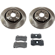 2006 Jeep Grand Cherokee - 2-Wheel Set Front Brake Disc and Pad Kit, Plain Surface, 5 Lugs, 359.92 mm, Semi-metallic, 6.1L 8Cyl, Pro-Line Series  Includes (2) Disc and (1) Pad Set