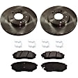 2-Wheel Set Front Brake Disc and Pad Kit, Plain Surface 5 Lugs 279.91 mm Ceramic Pro-Line Series, Includes (1) Brake Pad Set and (2) Brake Disc