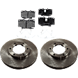 2-Wheel Set Front Brake Disc and Pad Kit, Plain Surface 6 Lugs 311.7 mm Ceramic Pro-Line Series, Includes (2) Brake Disc and (1) Brake Pad Set