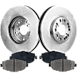 2-Wheel Set Brake Disc and Pad Kit, Plain Surface 5 Lugs 295.91 mm Ceramic Pro-Line Series, Includes (2) Disc and (1) Pad Set