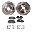 2-Wheel Set Rear Brake Disc and Pad Kit, Plain Surface 5 Lugs 302.01 mm Ceramic Pro-Line Series, Includes (2) Brake Disc and (1) Brake Pad Set