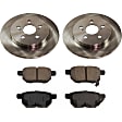 2011 Toyota Prius - 4-Piece Kit Rear Brake Disc and Pad Kit, Plain Surface, 5 Lugs, 259.08 mm, Ceramic, Production Date From November 2010 To April 2011, 1.8L 4Cyl, Pro-Line Series  Includes (2) Brake Disc and (1) Brake Pad Set