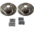 2-Wheel Set Rear Brake Disc and Pad Kit, Plain Surface 5 Lugs 309.88 mm Ceramic Pro-Line Series, Includes (1) Brake Pad Set and (2) Brake Disc