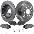 2-Wheel Set Rear Brake Disc and Pad Kit, Plain Surface 5 Lugs 306.58 mm Ceramic Pro-Line Series, Includes (1) Brake Pad Set and (2) Brake Disc