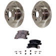 2-Wheel Set Rear Brake Disc and Pad Kit, Plain Surface 5 Lugs 288.04 mm Ceramic AWD Pro-Line Series, Includes (2) Brake Disc and (1) Brake Pad Set