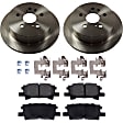2006 Toyota Highlander Sport - 4-Piece Kit Rear Brake Disc and Pad Kit, Plain Surface, 5 Lugs, 288.04 mm, Ceramic, 2.4L 4Cyl, Pro-Line Series  Includes (2) Brake Disc and (1) Brake Pad Set