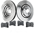2-Wheel Set Front Brake Disc and Pad Kit, Plain Surface 5 Lugs Front, Driver Side-357.12 mm/Front, Passenger Side-357.89 mm Organic Pro-Line Series, Includes (2) Brake Disc and (1) Brake Pad Set