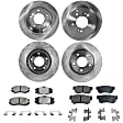 8-Piece Kit Front and Rear Brake Disc and Pad Kit, Plain Surface, Ceramic, 5 Lugs, Cast Iron, Includes (4) Brake Disc and (2) Brake Pad Set, Pro-Line Series