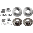 4-Wheel Set Front and Rear Brake Disc and Pad Kit, Plain Surface 5 Lugs Front-299.97 mm/Rear-314.96 mm Front-Organic/Rear-Ceramic Pro-Line Series, Includes (4) Brake Disc and (2) Brake Pad Set