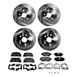 4-Wheel Set Front and Rear Brake Disc and Pad Kit, Plain Surface 5 Lugs Front-295.91 mm/Rear-268.99 mm Ceramic Pro-Line Series, Includes (2) Brake Pad Set and (4) Brake Disc