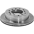 4-Wheel Set Front and Rear Brake Disc and Pad Kit, Plain Surface 6 Lugs Front-338.07 mm/Rear-311.91 mm Ceramic Pro-Line Series, Includes (2) Brake Pad Set and (4) Brake Disc