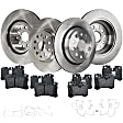 2008 Lexus LS460 - 4-Wheel Set Front and Rear Brake Disc and Pad Kit, Plain Surface, 5 Lugs, Front-334.77 mm/Rear-314.96 mm, Organic, Except Touring Package, 4.6L 8Cyl, Pro-Line Series  Includes (4) Disc and (2) Pad Set