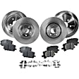 2007 Toyota Highlander - 8-Piece Kit Front and Rear Brake Disc and Pad Kit, Plain Surface, 5 Lugs, Ceramic, 3.3L 6Cyl, Pro-Line Series  Includes (4) Brake Disc and (2) Brake Pad Set