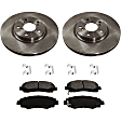 2-Wheel Set Front Brake Disc and Pad Kit, Plain Surface 5 Lugs 320.04 mm Ceramic Pro-Line Series, Includes (2) Brake Disc and (1) Brake Pad Set