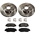2-Wheel Set Front Brake Disc and Pad Kit, Plain Surface 5 Lugs 281.94 mm Ceramic Pro-Line Series, Includes (1) Brake Pad Set and (2) Brake Disc