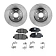 2-Wheel Set Front Brake Disc and Pad Kit, Plain Surface 5 Lugs 293.12 mm Ceramic Pro-Line Series, Includes (1) Brake Pad Set and (2) Brake Disc