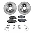 2-Wheel Set Front Brake Disc and Pad Kit, Plain Surface 5 Lugs 261.87 mm Ceramic Pro-Line Series, Includes (1) Brake Pad Set and (2) Brake Disc