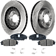 2-Wheel Set Front Brake Disc and Pad Kit, Plain Surface 5 Lugs 299.72 mm Ceramic Pro-Line Series, Includes (2) Brake Disc and (1) Brake Pad Set