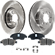 2-Wheel Set Front Brake Disc and Pad Kit, Plain Surface 4 Lugs 261.87 mm Ceramic Pro-Line Series, Includes (2) Brake Disc and (1) Brake Pad Set