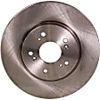 2014 Honda CR-V EX-L - 4-Piece Kit Front Brake Disc and Pad Kit, Plain Surface, 5 Lugs, 295.91 mm, Ceramic, AWD, 2.4L 4Cyl, Pro-Line Series  Includes (2) Brake Disc and (1) Brake Pad Set