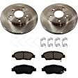 2-Wheel Set Front Brake Disc and Pad Kit, Plain Surface 5 Lugs 261.62 mm Ceramic Pro-Line Series, Includes (1) Brake Pad Set and (2) Brake Disc