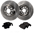 2-Wheel Set Front Brake Disc and Pad Kit, Plain Surface 5 Lugs 311.91 mm Organic Pro-Line Series, Includes (1) Brake Pad Set and (2) Brake Disc