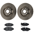 2-Wheel Set Front Brake Disc and Pad Kit, Plain Surface 5 Lugs 340.11 mm Organic Pro-Line Series, Includes (2) Brake Disc and (1) Brake Pad Set