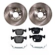 2-Wheel Set Front Brake Disc and Pad Kit, Plain Surface 5 Lugs 323.8 mm Organic Pro-Line Series, Includes (2) Brake Disc and (1) Brake Pad Set
