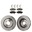 2-Wheel Set Front Brake Disc and Pad Kit, Plain Surface 5 Lugs 296.93 mm Ceramic Pro-Line Series, Includes (1) Brake Pad Set and (2) Brake Disc