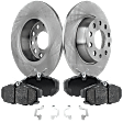 2017 Volkswagen Jetta - 2-Wheel Set Rear Brake Disc and Pad Kit, Natural Finish, Plain Surface, 5 Lugs, 272.03 mm, Organic, 272mm Rear Disc, 1.8L 4Cyl, Includes (1) Brake Pad Set and (2) Brake Disc