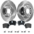 2-Wheel Set Rear Brake Disc and Pad Kit, Plain Surface 5 Lugs 299.97 mm Organic Pro-Line Series, Includes (2) Brake Disc and (1) Brake Pad Set