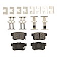 2-Wheel Set Rear Brake Disc and Pad Kit, Plain Surface 4 Lugs 259.84 mm Ceramic Pro-Line Series, Includes (2) Brake Disc and (1) Brake Pad Set