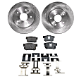 2-Wheel Set Rear Brake Disc and Pad Kit, Plain Surface 5 Lugs 259.59 mm Ceramic Pro-Line Series, Includes (2) Brake Disc and (1) Brake Pad Set
