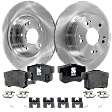 2-Wheel Set Rear Brake Disc and Pad Kit, Plain Surface 5 Lugs 281.69 mm Ceramic Pro-Line Series, Includes (2) Brake Disc and (1) Brake Pad Set