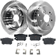2-Wheel Set Rear Brake Disc and Pad Kit, Plain Surface 5 Lugs 304.55 mm Ceramic Pro-Line Series, Includes (2) Disc and (1) Pad Set