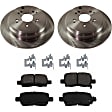 2-Wheel Set Rear Brake Disc and Pad Kit, Plain Surface 5 Lugs 312.93 mm Ceramic Pro-Line Series, Includes (2) Brake Disc and (1) Brake Pad Set