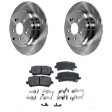 2-Wheel Set Rear Brake Disc and Pad Kit, Plain Surface 5 Lugs 334.01 mm Organic Pro-Line Series, Includes (2) Disc and (1) Pad Set