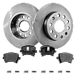 2-Wheel Set Rear Brake Disc and Pad Kit, Plain Surface 5 Lugs 256 mm Semi-metallic Pro-Line Series, Includes (1) Brake Pad Set and (2) Brake Disc