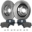 2-Wheel Set Rear Brake Disc and Pad Kit, Plain Surface 5 Lugs 309.88 mm Semi-metallic Pro-Line Series, Includes (2) Brake Disc and (1) Brake Pad Set