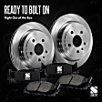 2016 Nissan Sentra - 4-Piece Kit Front Brake Disc and Pad Kit, Plain Surface, 5 Lugs, 299.97 mm, Ceramic, 1.8L 4Cyl, Pro-Line Series  Includes (2) Brake Disc and (1) Brake Pad Set