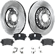 2-Wheel Set Rear Brake Disc and Pad Kit, Plain Surface 5 Lugs 309.88 mm Organic Pro-Line Series, Includes (1) Brake Pad Set and (2) Brake Disc