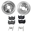 2-Wheel Set Rear Brake Disc and Pad Kit, Plain Surface 5 Lugs 329.95 mm Organic Pro-Line Series, Includes (1) Brake Pad Set and (2) Brake Disc