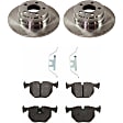 2-Wheel Set Rear Brake Disc and Pad Kit, Plain Surface 5 Lugs 324 mm Organic Pro-Line Series, Includes (2) Brake Disc and (1) Brake Pad Set