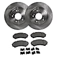 2-Wheel Set Front Brake Disc and Pad Kit, Plain Surface 5 Lugs 290.07 mm Ceramic Pro-Line Series, Includes (2) Brake Disc and (1) Brake Pad Set
