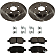 2-Wheel Set Rear Brake Disc and Pad Kit, Plain Surface 5 Lugs 270 mm Ceramic Pro-Line Series, Includes (1) Brake Pad Set and (2) Brake Disc