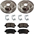 2014 Buick Regal - 2-Wheel Set Rear Brake Disc and Pad Kit, Plain Surface, 5 Lugs, 314.96 mm, Organic, Vented, 2.0L 4Cyl, Pro-Line Series  Includes (2) Disc and (1) Pad Set
