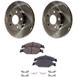 2-Wheel Set Front Brake Disc and Pad Kit, Plain Surface 5 Lugs 276 mm Ceramic Pro-Line Series, Includes (2) Disc and (1) Pad Set