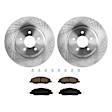 2-Wheel Set Front Brake Disc and Pad Kit, Plain Surface 5 Lugs 315.72 mm Ceramic Pro-Line Series, Includes (1) Brake Pad Set and (2) Brake Disc